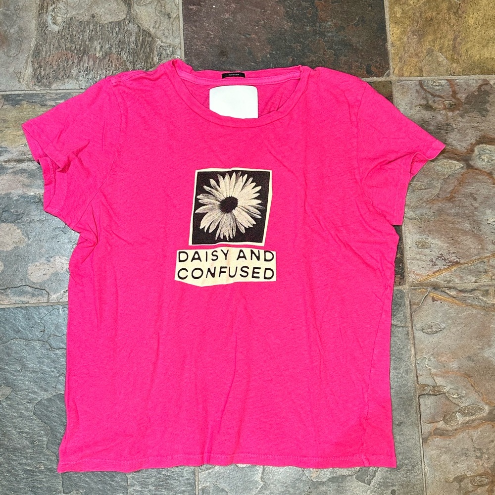 MOTHER hot pink soft tee size L